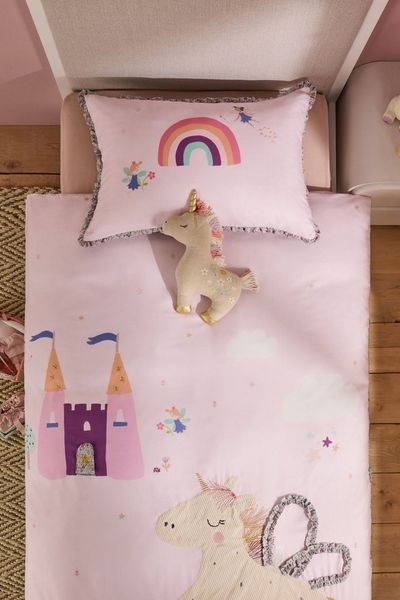 Next Bett-Set Bettbezug und Kissenbezug, Einhorn Elfenschloss, Bezug: Polyester (recycelt)