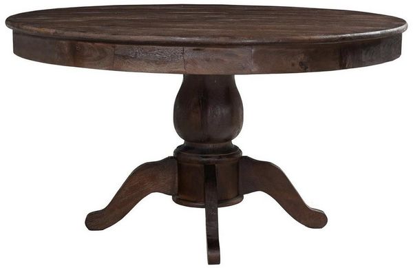 baario Esstisch Esstisch LA BEAUME 100cm, Landhausstil antikbraun rund massiv Eiche Finish