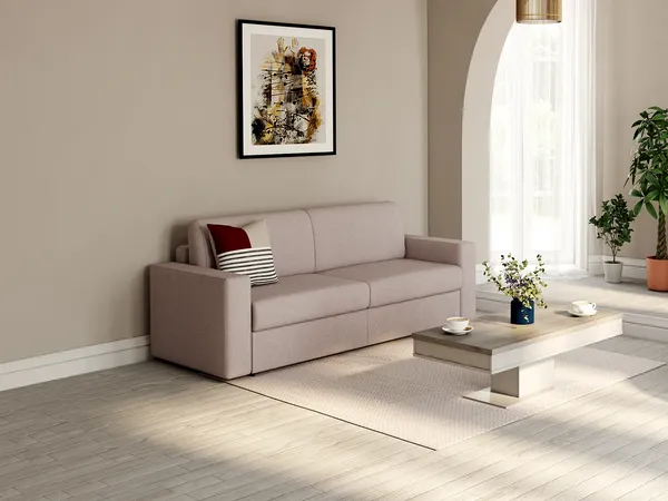 Vente-unique - COGLIO Sofa Stoff Beige - B 223 cm94 cm x H 85 cm x L 223 cm
