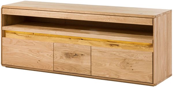 TV-Board Wildeiche inkl. LED 165x43,5x63 natur geölt CARDIFF #140