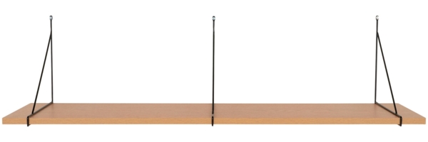 Wandregal, Eschenfurnier, Stahlgestell schwarz, 120x29 cm