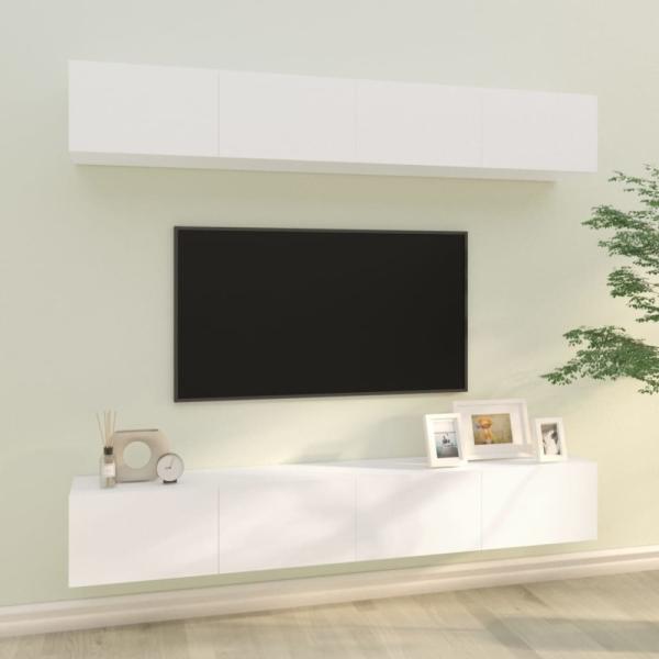 vidaXL TV-Wandschränke 4 Stk. Weiß 100x30x30 cm 3114190
