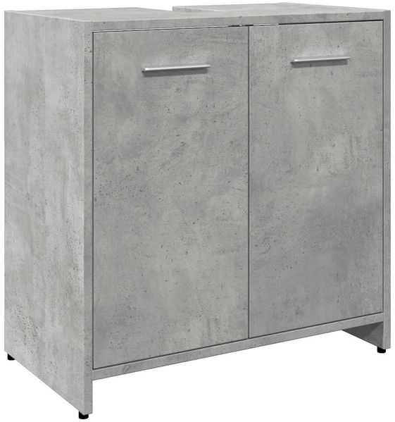 Waschbeckenunterschrank, Badschrank, Unterschrank Betongrau 60x33x60 cm Holzwerkstoff j74p