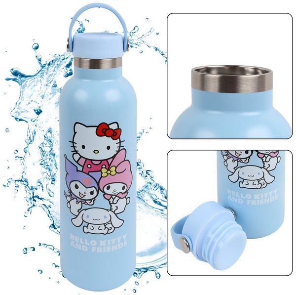 Hello Kitty Trinkflasche Hello Kitty And Friends Stahlflasche,Schraubverschluss,700ml