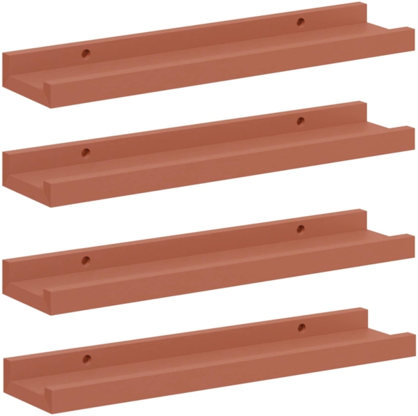 vidaXL Wandregal mit Regal 4 pcs Rot 40 x 9 x 3 cm Holzwerkstoff 42020006