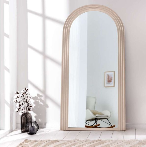 Design Rundbogen Spiegel 160x80cm FORMOSA greige Wandspiegel modern