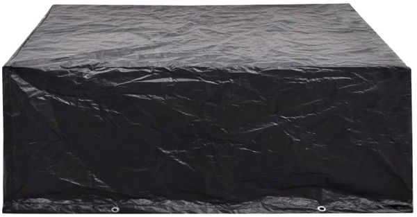 vidaXL Gartenmöbel-Abdeckung mit 8 Ösen, Polyethylen schwarz, 250 x 210 x 90 cm Bild 2
