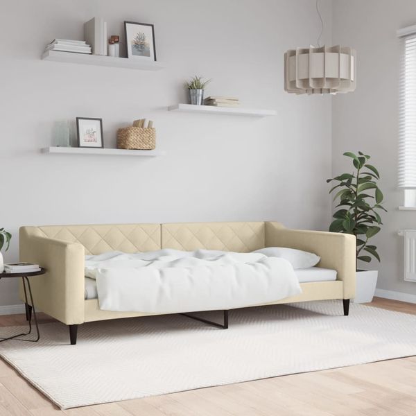 vidaXL Tagesbett Creme 100x200 cm Stoff 354170
