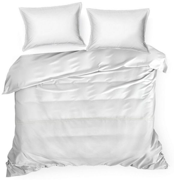 Eurofirany Bettwäsche Bettwäsche-Set aus Baumwollsatin mit Spitze, 100% Baumwolle, Hochwertige Bettwäschegarnitur Retro Stil 3 TLG Doppelbett