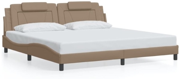 vidaXL Bettgestell "Viana" ohne Matratze Cappuccino-Braun 200x200 cm Kunstleder 3208121
