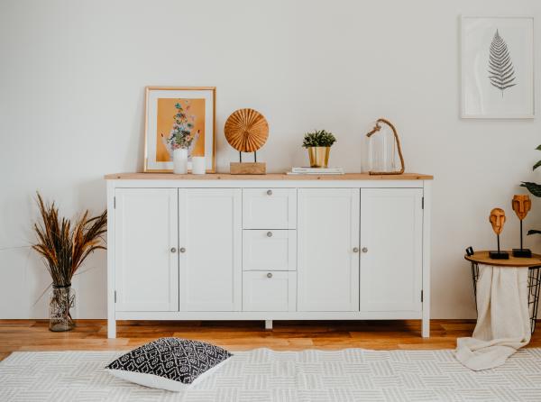 Finori 'Bergen' Sideboard, Holz weiß, 90 x 40 x 180 cm