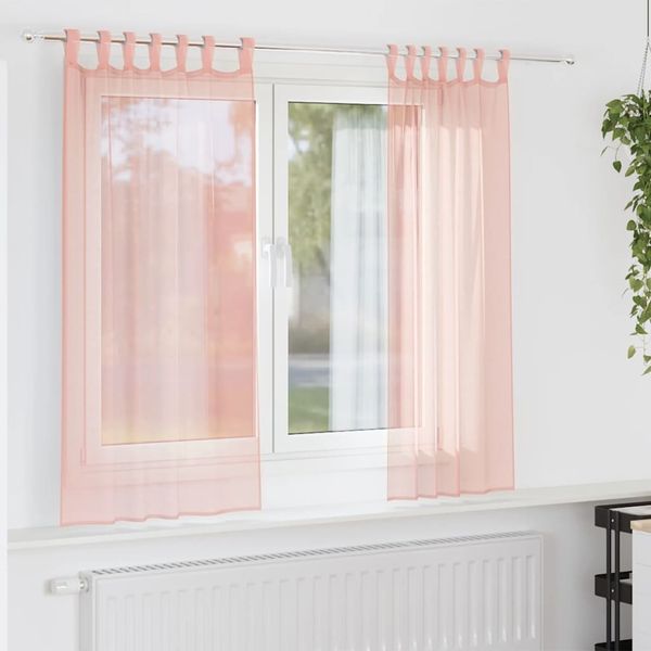 vidaXL Voile Vorhänge mit Schlaufen 2 Stk. Rosa 140x140 cm 4102286