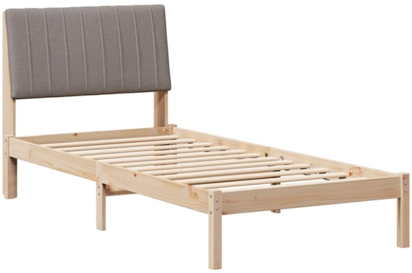 vidaXL Bettrahmen mit Kopfteil Braun 90 x 190 cm Massives Kiefernholz 878927