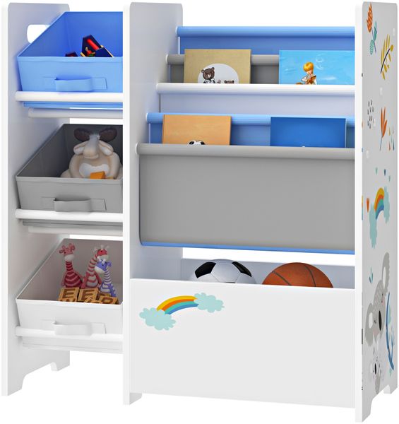 Kinderregal Vimianzo Koala-Motiv Weiß / Grau / Blau [en. casa] Bild 3