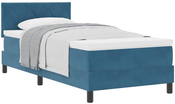 vidaXL Boxspringbett mit Matratze Dunkelblau 90 x 190 cm Stoff 3339210 Bild 2