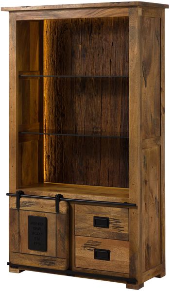 Standregal Mango / Altholz 100x45x175 natur lackiert RAILWAY LUX #165