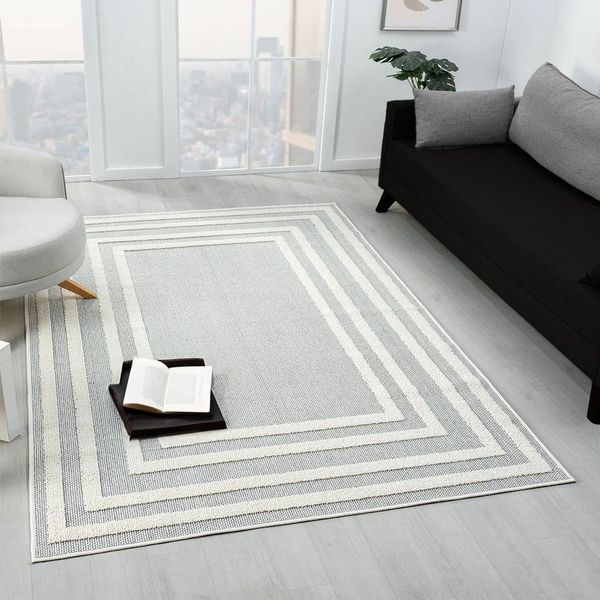 Vimoda Teppich galaxus Wohnzimmer Barbaren Design Hochtief Waschbar, in-/Outdoor, Rechteckig, Höhe: 10 mm, Rückenmaterial Baumwolle, Weich & robust modern Design Raute