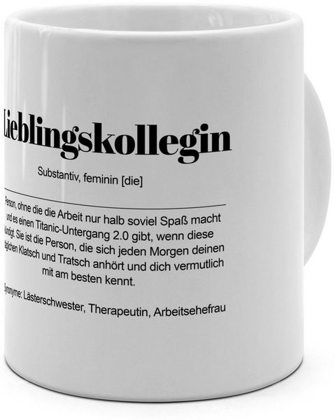 PhotoFancy Tasse mit Definition 'Lieblingskollegin' - Tasse mit Spruch, Tasse Jumbo XXL