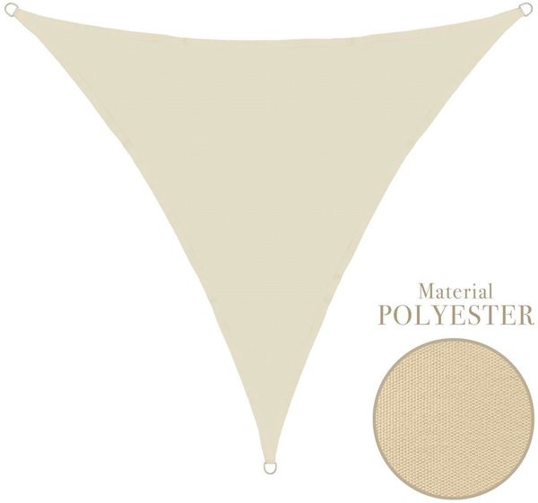 Anndora Sonnensegel 3 x 3 x 3 - cream dreieckig Polyester
