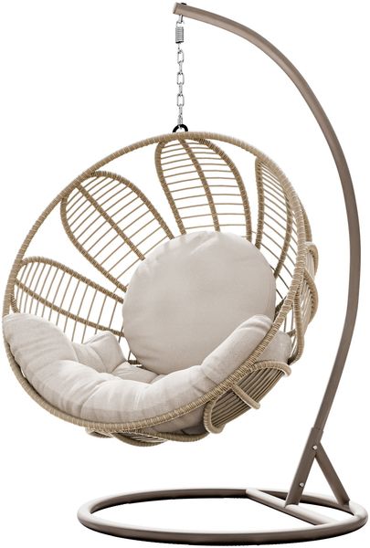 Hängekorb mit Gestel Floressa (Farbe: Beige / Kissen: Beige)