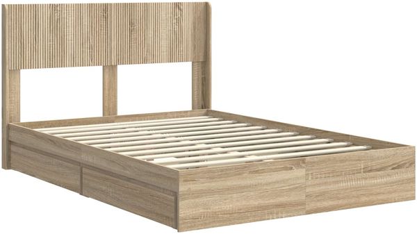 vidaXL Bettgestell mit Stauraum und Kopfteil Sonoma-Eiche 140 x 200 cm 3414379 Bild 4