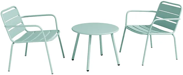 Vente-unique - MIRMANDE Gartensitzgruppe Metall Grün - B 50 cm67,5 cm x H 44,5 cm71,5 cm x L 50 cm60 cm