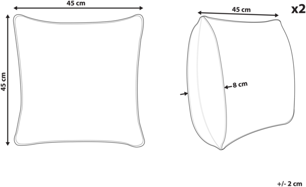 Dekokissen 2er Set BROOKIES 45 x 45 cm Dunkelrot Weihnachtsmotiv Bild 2