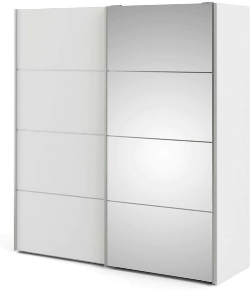 Dmora Kleiderschrank 2 Türen Cerreto, Schlafzimmermöbel, Schrank, Garderobe, 182x64 h202 cm, Weiß