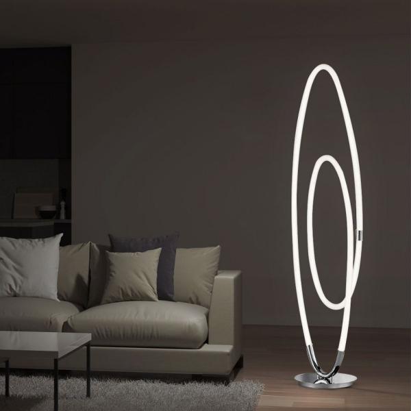 LED Stehleuchte, chrom, dimmbar, H 140 cm