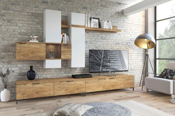 Wohnwand Alternative Anbauwand 5-teilig Farbe: Array
