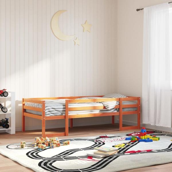 vidaXL Kinderbett Wachsbraun 75x190 cm Massivholz Kiefer 846872