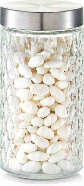 Vorratsglas Raute mit Metalldeckel - Ø 11 x 22 cm