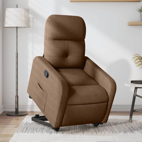 vidaXL Relaxsessel mit Aufstehhilfe Braun Stoff 3206799