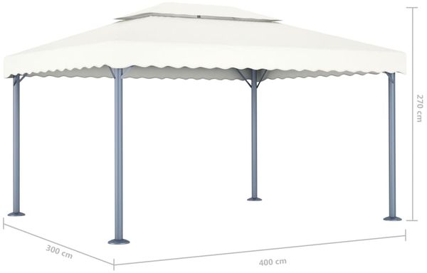 vidaXL Pavillon, Metall/Stoff Creme, 400 x 300 cm Bild 5