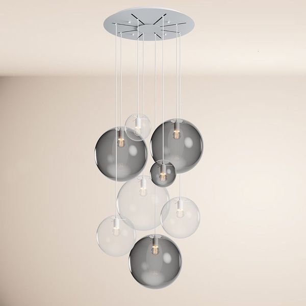 s.luce Orb Galerielampe 8-flammig Modular Rauch, Klar