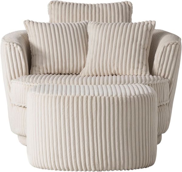 Home affaire Drehsessel MAISIE, Love Seat XXL Lese-Sessel, Big-Sessel mit Hocker, (2-St), Set in MEGA CORD und Web-Velours, drehbar 360 Grad