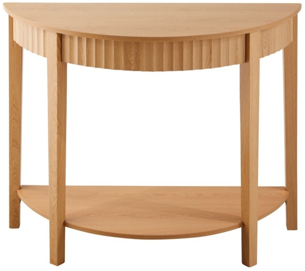 Calicosy 'BOLOGNE' Runde Konsole 2 Ebenen H76 cm - Hellholz-Effekt - Helles Holz