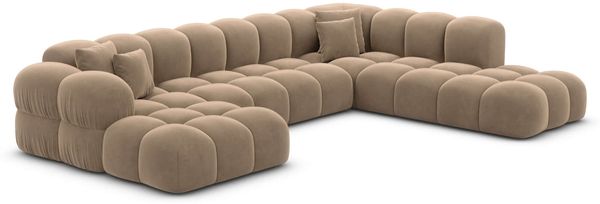 Wohnlandschaft Monteverde Lounge U Form - Samtstoff - braun - Links