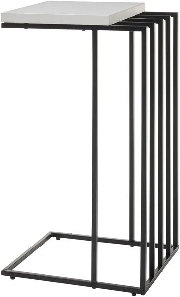 Beistelltisch >JUBA< in weiss, Holzwerkstoff/ Metall - 40x70x35cm (BxHxT)