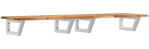 vidaXL Waschbeckenregal Wandmontage Stahl und Akazienholz 3302726