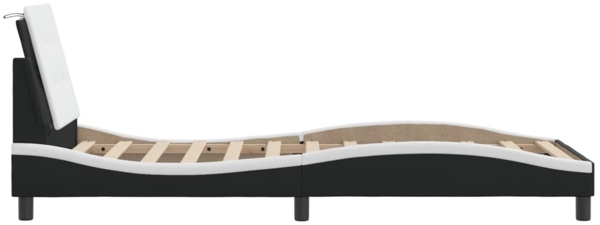vidaXL Bettgestell mit LED ohne Matratze "Zadar" Schwarz und Weiß 90x190 cm 3214080 Bild 8