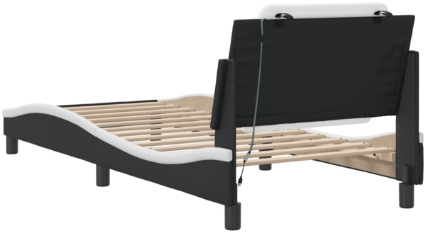 vidaXL Bettgestell mit LED ohne Matratze "Zadar" Schwarz und Weiß 90x190 cm 3214080 Bild 9