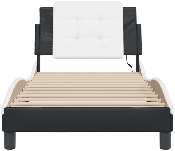 vidaXL Bettgestell mit LED ohne Matratze "Zadar" Schwarz und Weiß 90x190 cm 3214080 Bild 6