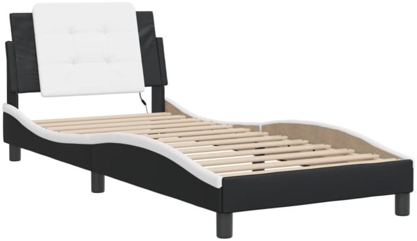 vidaXL Bettgestell mit LED ohne Matratze "Zadar" Schwarz und Weiß 90x190 cm 3214080 Bild 2
