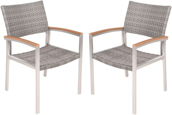 Gartenstuhl 2er Set BONN - Kunststoff, Braun | Stapelstuhl Wetterfest Gartenstühle Outdoor Essstühle