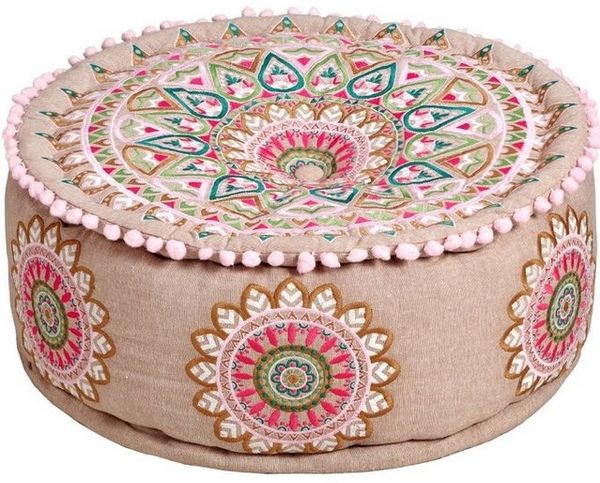 Marrakesch Orient & Mediterran Interior Pouf Orientalische Sitzhocker Pouf Dekoration Badar -1- (1-St), Handarbeit