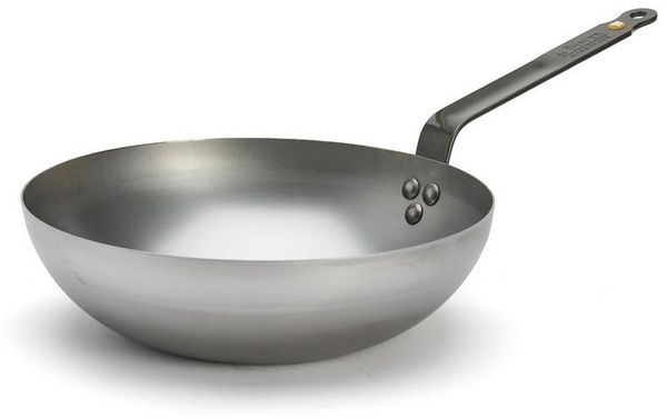 de Buyer Wok Mineral B, New Wok 28 cm - Eisen mit Bandstahlgriff