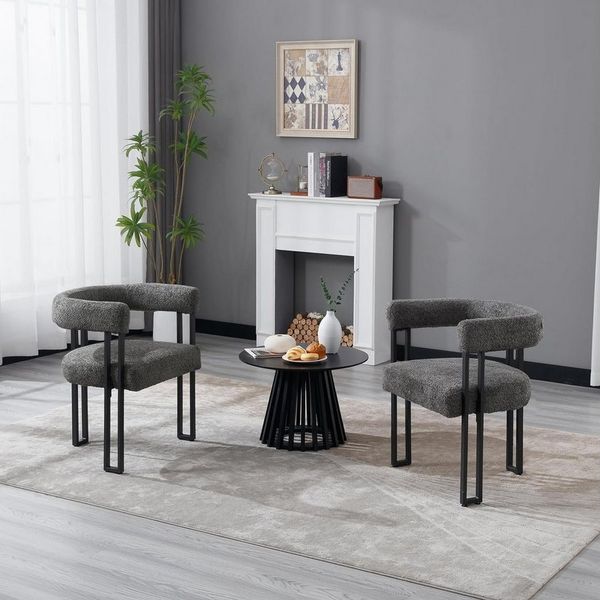 Woltu Esszimmerstuhl, Design Stuhl Küchenstuhl Sessel bequem modern, aus Chenille