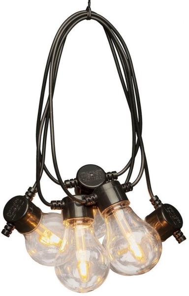 Konstsmide LED Solar Party Lichterkette Außen inkl. Fernbedienung und USB 10 bernsteinfarbene Dioden