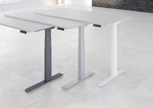 Sitz-Steh-Schreibtisch elektrisch 120x80 cm Grau/Silber Bild 2